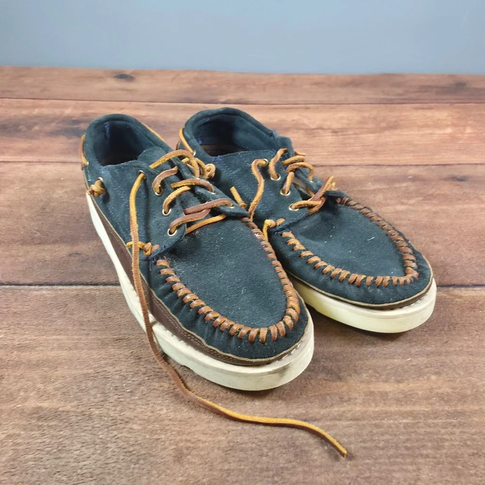 Sebago Campsides Boat Shoes Mens 11 Navy Blue Good Suede Leather Wedge Sole